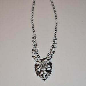 Beautiful Black and White Necklace With Stones